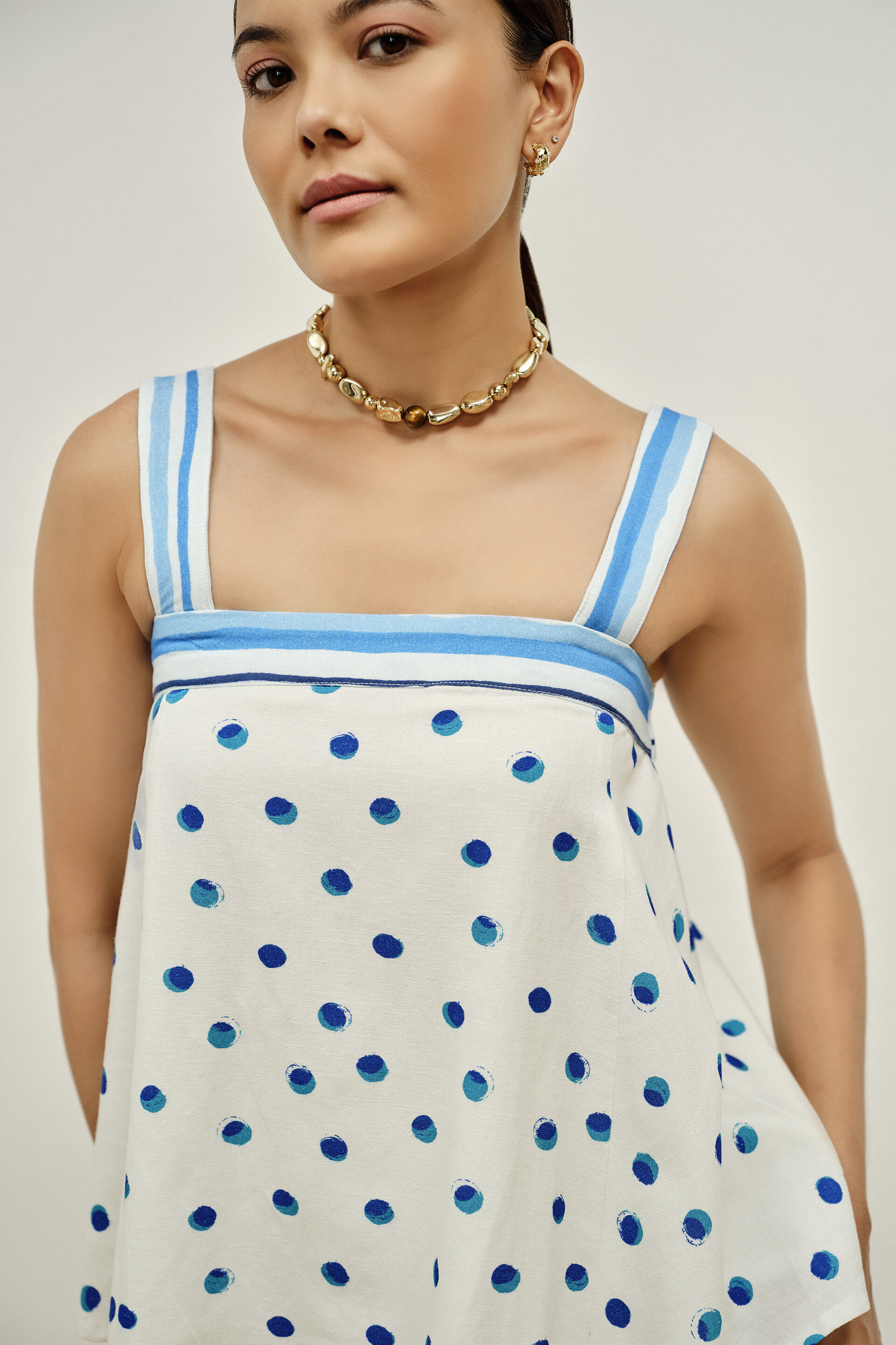 Avenra Printed White Top, Blue, image 3